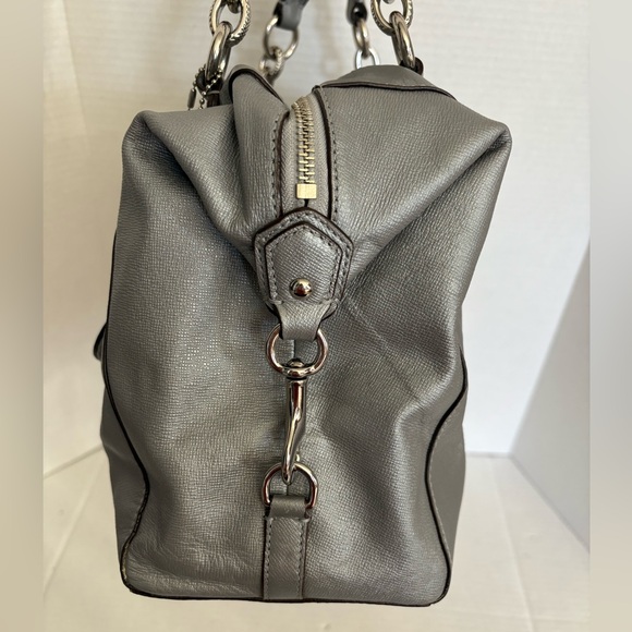 COACH pewter grey two way turnlock satchel - Picture 3 of 16
